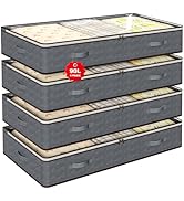 90L Under Bed Storage Containers,4-Pack Closet Organizers and Storage Bins,for Organization and S...