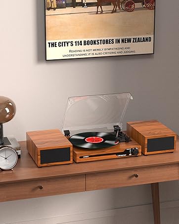 record player with speakers