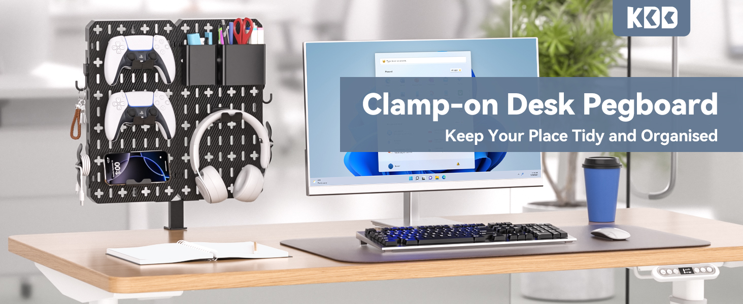 Clamp-on Desk Pegboard