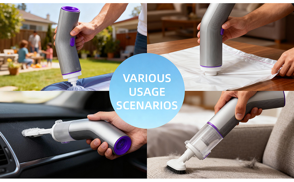 Vogano silver portable mini car vacuum with 100000RPM
