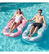 Pool Floats for Adults,Inflatable Chair Lounger Floaties with Drink Holder,Travel Pool Beach Lake...