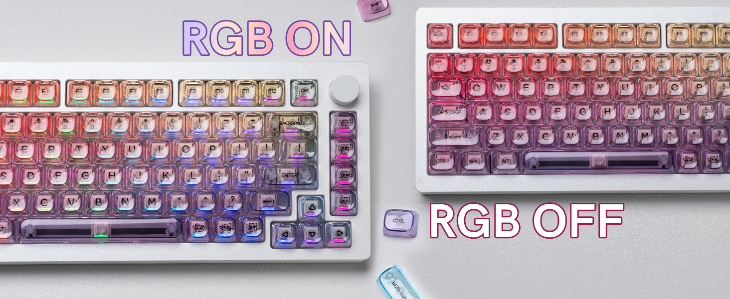 Shine-Through Keycaps, RGB-Friendly Design