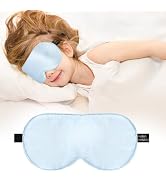 Kids Sleep Mask Eye Cover, 100% Real Natural Pure Silk Eye Mask with Adjustable Strap, Blindfold ...
