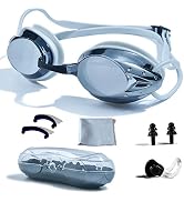 PHELRENA Swimming Goggles, Professional Swim Goggles Anti Fog UV Protection No Leaking for Adult ...