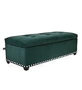 Crew Galleon Storage Ottoman Velvet Hunter