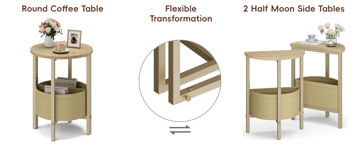 Round Coffee Tables / Half Moon Side Tables bedside table drink table table nightstand