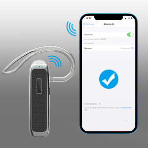 Marnana Bluetooth Headset Wireless Earpiece Hands-Free calls with Noise Cancelling Mic