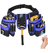 Tool Belt,Magnetic Tool Pouch,27-Pockets Heavy Duty Padded Tool Belts for Men,Detachable &amp; Adjust...