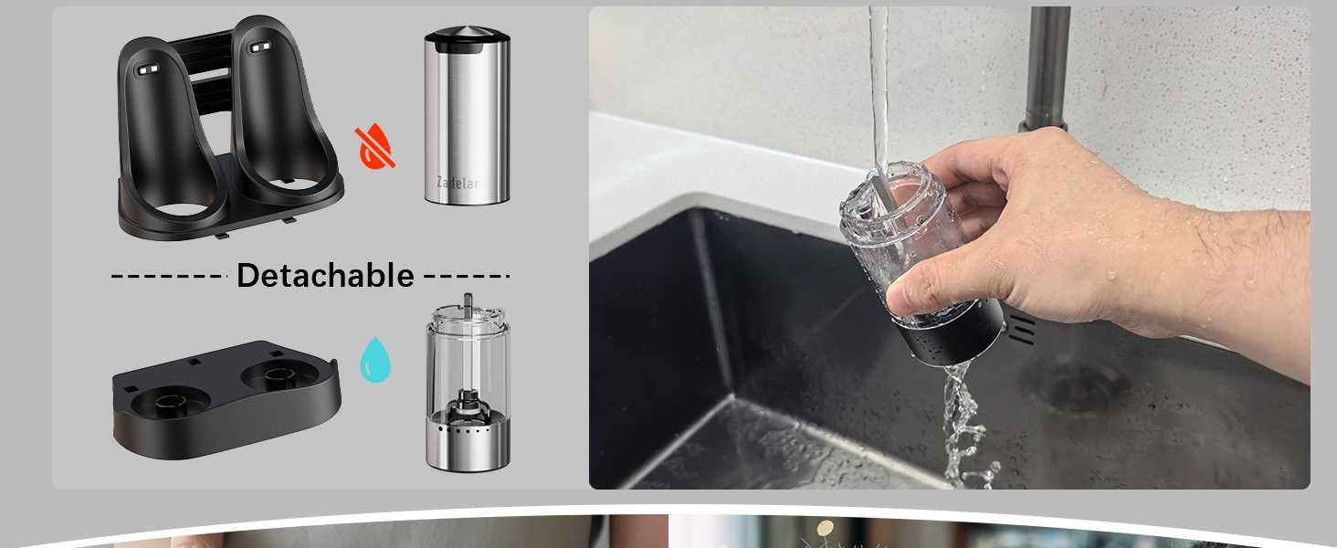 Electric Rechargeable Salt and Pepper Grinder Set