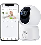 ARENTI B2, 360° View Baby Camera for Pet/Nanny, 2.4g WiFi Only, Temperature Sensor, Sound &amp; Motio...