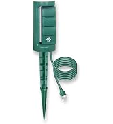 OSKOS Outdoor Power Stake, 3 Grounded Outlets with 180º Rotating Function and Safety Cover, 6FT C...