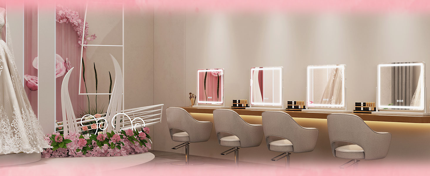 Vanity Mirror with Lights, 18&amp;#34;×14&amp;#34; LED Makeup Mirror with Light, Smart Touch with 3-Color Lighting