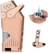 Kantion Cigar Lighter Double Jet Flame, Refillable Butane Torch Lighter Windproof Lighter with Ci...