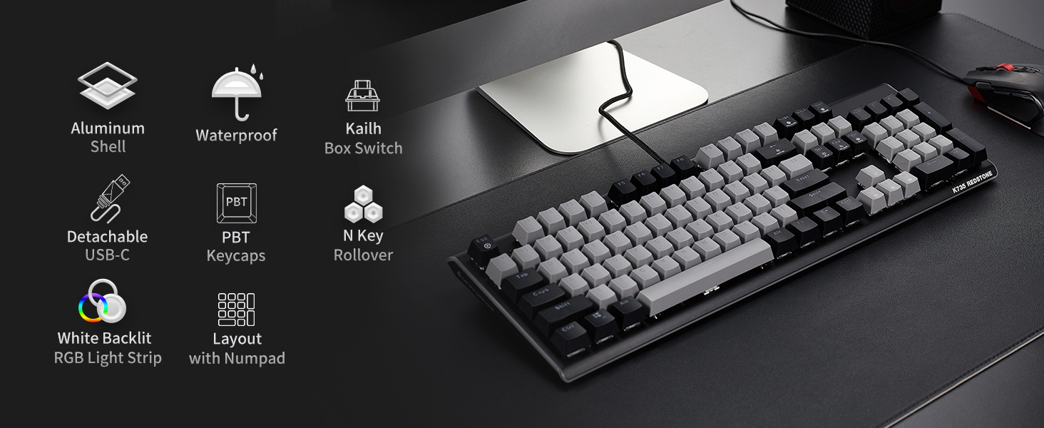 Hexgears GK735 Wired Full Size Mechanical Keyboard