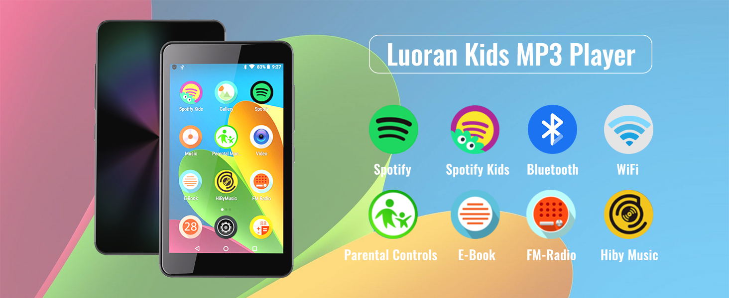 MP3 player with spotify kids and parental controls