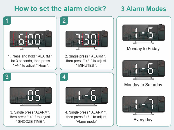 bedroom projection alarm clock