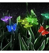 iFalarila Solar Lights for Outside, [RGB Breathing Butterfly Lights] Solar Garden Lights Outdoor ...