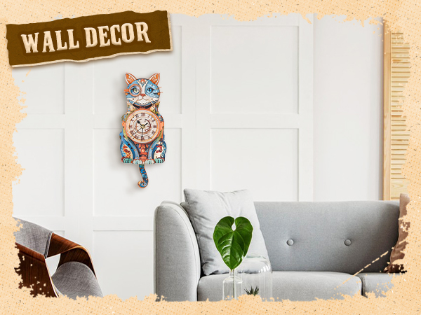3d wood puzzle cat clock