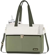 LOVEVOOK Laptop Bag for Women 15.6 Inch Canvas Laptop Large Capacity Work Bags Mutiple Pockets Te...