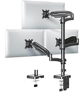 MOUNT PRO Triple Monitor Mount for Max 32" Computer Screen, Adjustable 3 Monitor Desk Mount, up t...