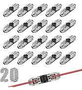 Low Voltage Wire Splice Connectors, Solderless No-Stripping H Type 1-Pin, Fits 24-20 AWG Stranded...