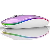 Uiosmuph LED Wireless Mouse, G12 Slim Rechargeable Wireless Silent Mouse, 2.4G Portable Optical C...