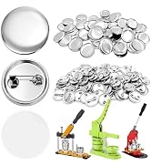 100 Set 25mm/0.98 inch Button Maker Supplies, Button Supplies Parts | Round Pin Maker Supplies, I...