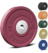 FEIERDUN 2" Color Olympic Bumper Plate Weight Plate for Strength Training - 100% Virgin Rubber