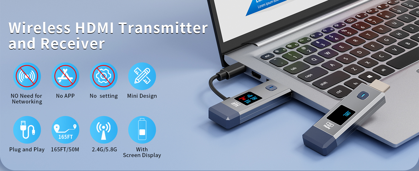 Wireless HDMI Transmitter and Receiver