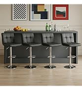 DUMOS Bar Stools Set of 4, 24 inch Counter Height Bar Stools, Upholstered Modern Kitchen Barstool...