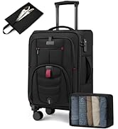 Carry On Luggage 22x14x9 Airline Approved, 22-Inch Suitcases with Spinner Wheels, Softside Carry-...