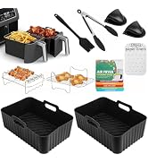 HOMELYLIFE Air Fryer Accessories, Silicone Liners &amp; Racks for Ninja DZ201 DZ401 DZ550 DZ302 8-10Q...