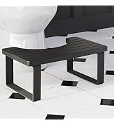 Squatting Potty for Adults, 7in Wooden Poop Stool Adult, Matte Black Bamboo Toilet Stool Squat, W...
