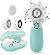 Facial Cleansing Brush Electric Facial Exfoliating Massage Brush with 3 Cleanser Heads and 2 Spee...