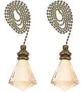 Housoutil Ceiling Fan Pull Chain, 2PCS Crystal Pendant Fan Pulls Decorative, 21.2inch Extender La...