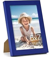 Vittanly 5x7 Picture Frame, Made of Solid Wood and Shatterproof Plexiglass, Wooden Photo Frame fo...