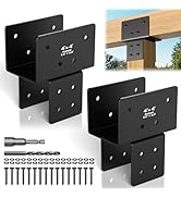 Wuno Shop 2 Pack 4x4(Actual 3.5"x3.5") Post Caps Tie Bracket, Stainless Steel Post to Beam Connec...
