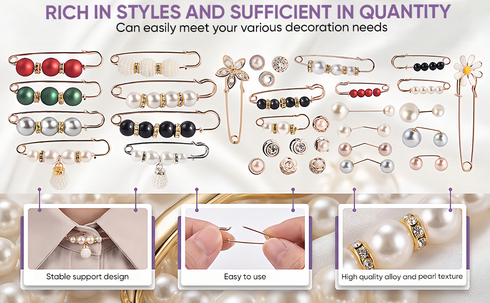 women decorative safety pins