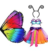 D.Q.Z Kids Fairy-Butterfly Wings Costumes for Girls with Tutu Dress Up 4Pcs Child Butterfly Wings...