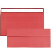 50 Pack Red #10 Business Envelopes, Standard Envelopes Self Seal, 4 1/8 x 9 1/2 Inch Letter Size ...