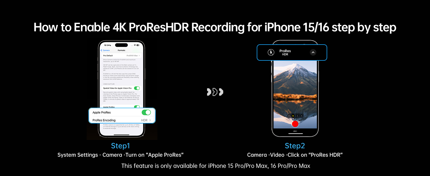 usb C ssd enable 4K ProResHDR recording for iPhone 15/16