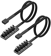 ZDRU 4-Pin PWM PC Fan Hub, 2 Pack PC Fan 1 to 5 Way Splitter, 3PIN/4PIN PWM PC Fan Power Supply E...