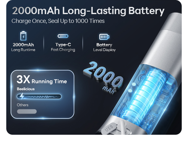2000mAh Battery Vacuum Sealer
