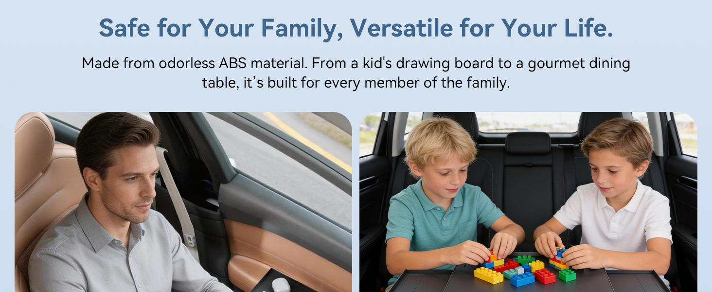 Foldable car organizer for mobile office and kids snacks