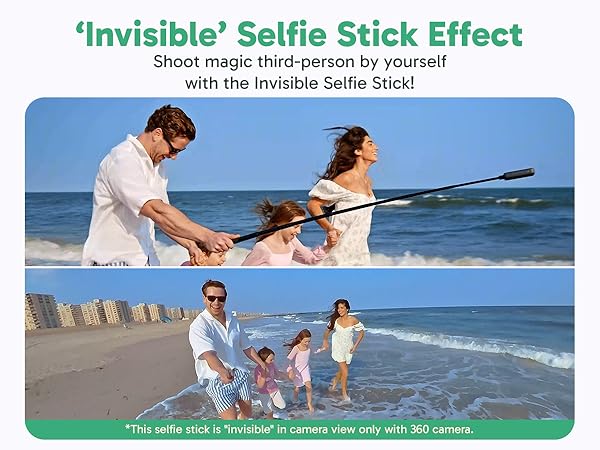 AKASO 120cm Invisible Selfie Stick for 360 Action Camera
