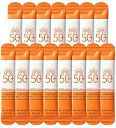 15 PCS Mini Sunscreen Bulk, SPF 50 Travel Size Sunscreen for Face and Body | Waterproof &amp; Non-Gre...