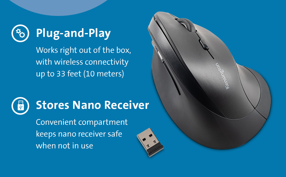 Vertical Wireless Mouse –Black