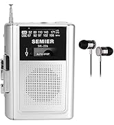 SEMIER Portable Cassette Player Recorder AM FM Radio Stereo -Compact Personal Walkman Cassette Ta...