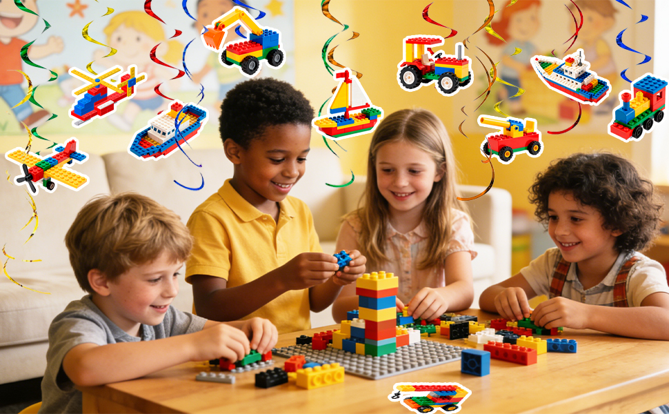 building block hanging swirl decoration