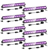 YIAYETOG 8 Pack 40W LED Black Light Bar, Black Lights Light Up 4000ft² with Switch+Plug+6ft Cord,...
